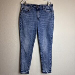 Judy Blue Womens Jeans 15 32 Skinny Fit High Waisted Acid Wash Blue Stretch Pant